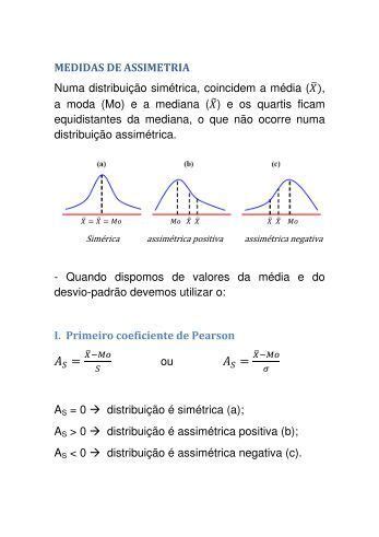 Medidas De Assimetria Numa Distribui O Sim Trica Coincidem