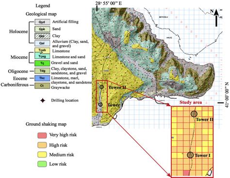 Geological map and the ground shaking map of Historical Peninsula... | Download Scientific Diagram