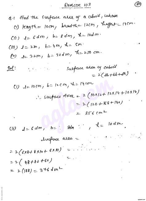 Rd Sharma Solutions For Class Mensuration Ii Volumes And Surface