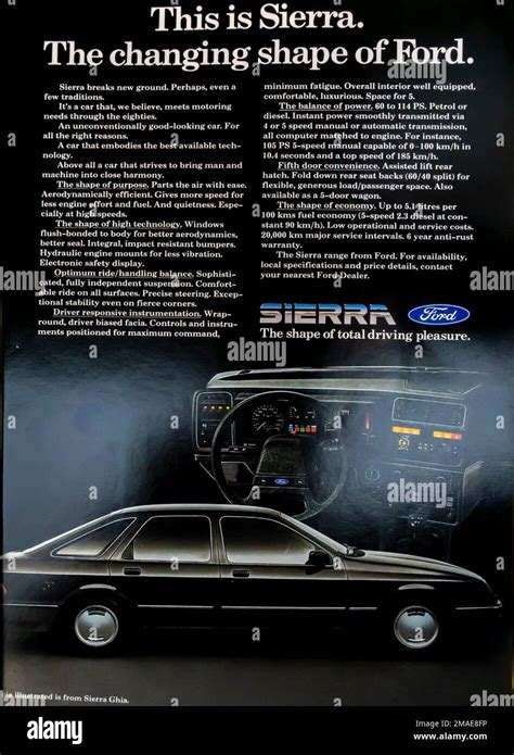 Ford Sierra Advert In A Natgeo Magazine November 1982 Stock Photo Alamy