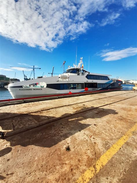 La nave ibrida Alessandro Morace è arrivata a Trapani