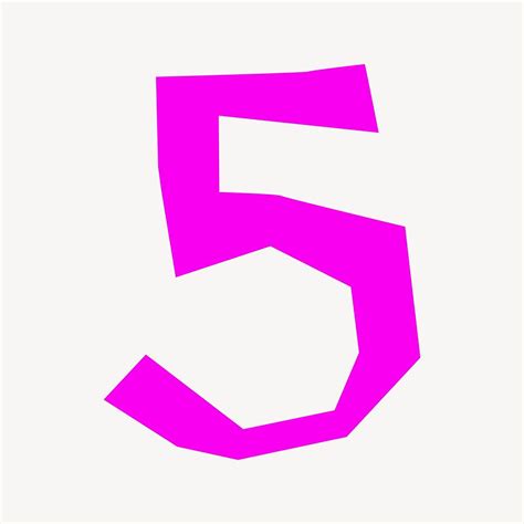 Number 5 Pink Paper Cut Free Photo Illustration Rawpixel