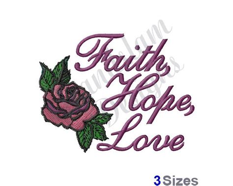 Faith Hope Love Machine Embroidery Design Etsy