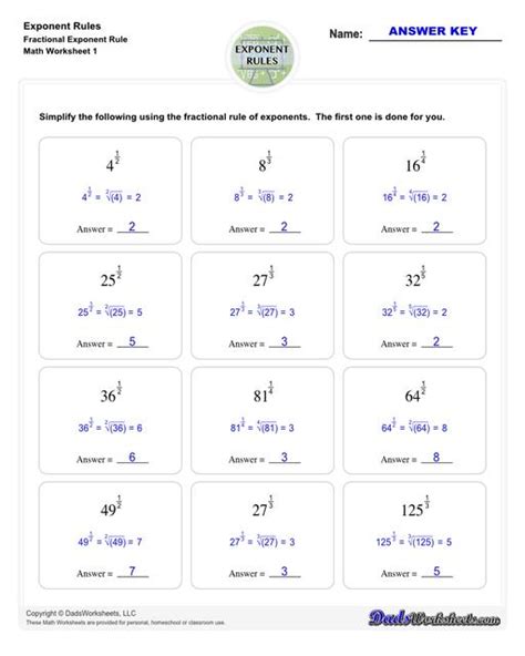 Free Exponents Worksheets Worksheets Library