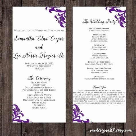 Wedding Program Templates Microsoft Word Example Document Template