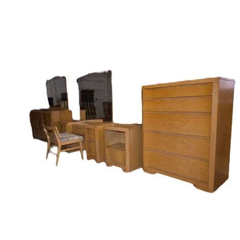 Mid Century Modern Basic Witz Co Blonde Bedroom Set The Green Scene Antiques