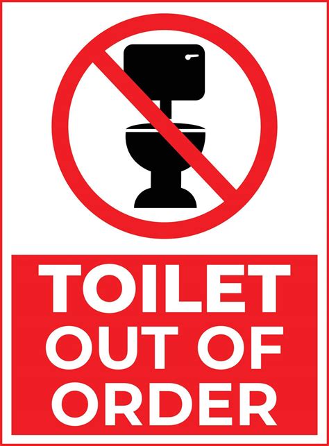 Toilet Out Of Order Warning Sign In Red And White Color 7249016 Vector Art At Vecteezy