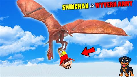 WYVERN ARMY Vs EVERY UNIT SHINCHAN And CHOP Fight DINOSAURSFunny