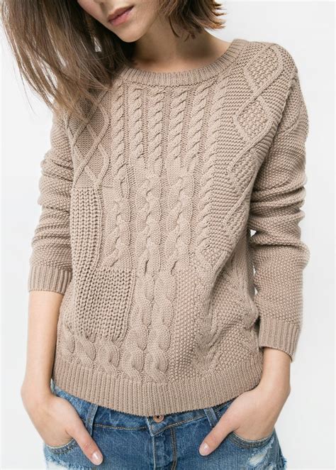 Cable Knit Cotton Sweater Women Mango United Kingdom Sweater