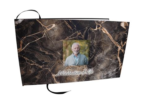 Mocha Marble Matching Themed Celebration Of Life Guest Book For