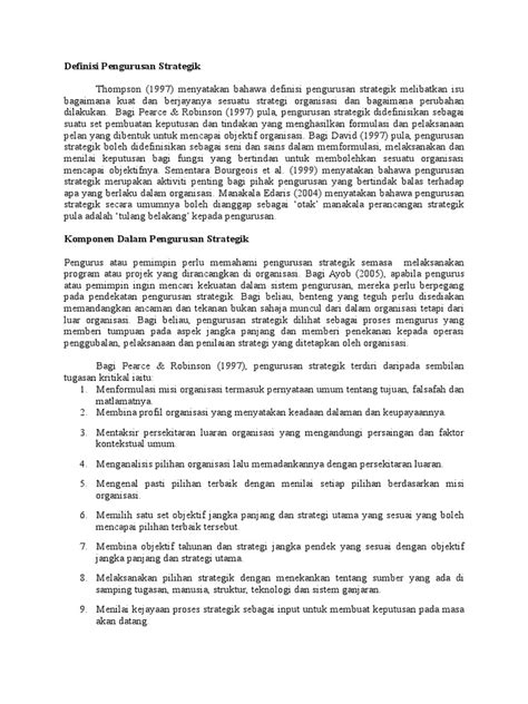 Definisi Pengurusan Strategik Pdf