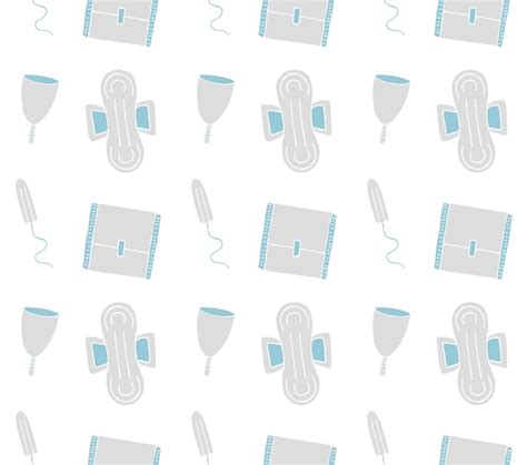 Premium Vector Vector Seamless Pattern Of Menstrual Pad Tampon