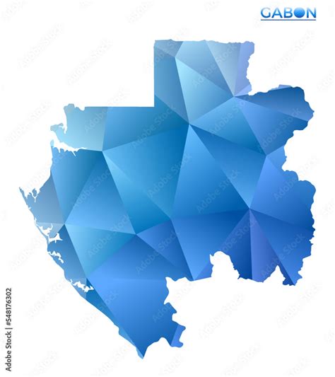 Vector Polygonal Gabon Map Vibrant Geometric Country In Low Poly Style