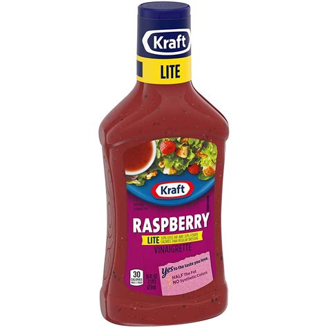 Kraft Raspberry Vinaigrette Lite Salad Dressing 6 Ct Pack 16 Fl Oz Bottles