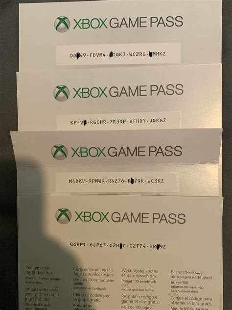 4x Xbox Game Pass 14Day codes : r/xboxone