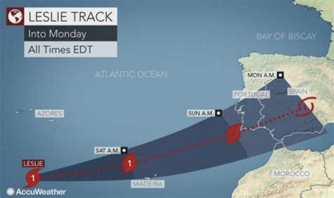 Hurricane Leslie Lingering Zombie Storm Heading Towards Spain And