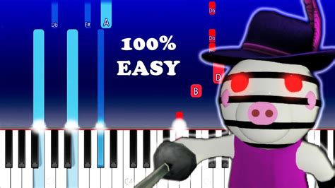 Piggy Roblox Zizzy Theme Easy Piano Tutorial Youtube