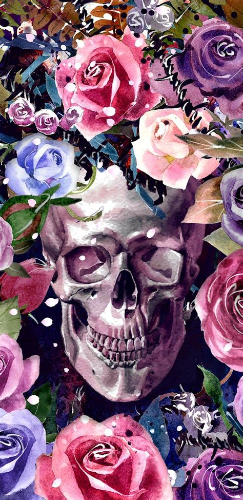 Floral Skull Wallpapers Top Free Floral Skull Backgrounds