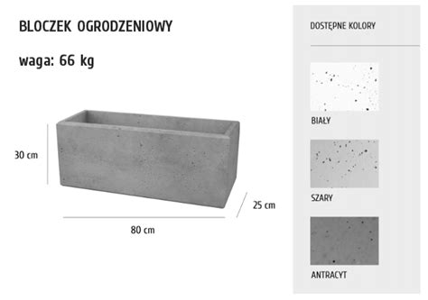 Bloczek ogrodzeniowy SLABB 80x30x25 Biały Bloczki ogrodzeniowe