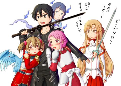 Asuna Kirito Silica Lisbeth Pina And 1 More Sword Art Online