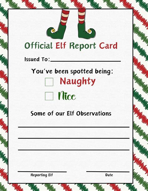 Printable Elf Report Card Personalized Elf Notes For Kids Digital