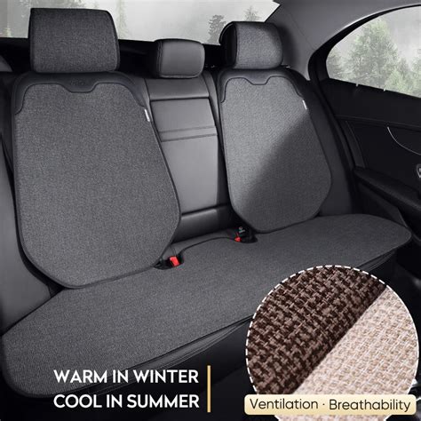 Karcle Car Seat Cushion Durable Cotton Linen For All Seasons Breathable