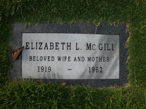 Elizabeth Loretta Kirwan Mcgill M Morial Find A Grave