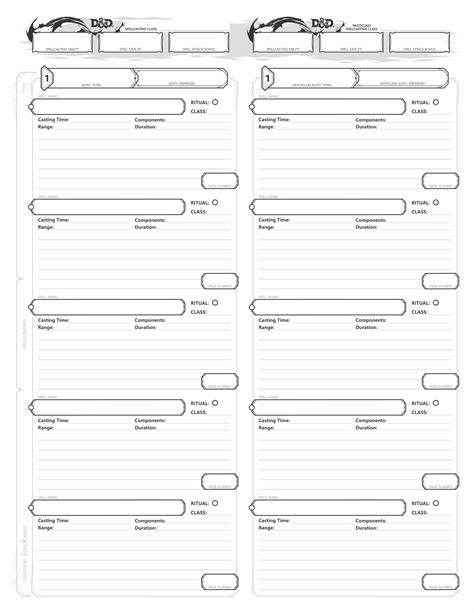 Dnd 5e Spell Templates