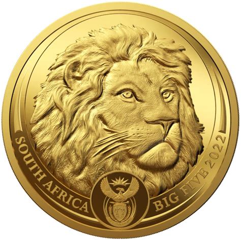 Gold Ounce 2022 Big Five Lion Coin From South Africa Online Coin Club