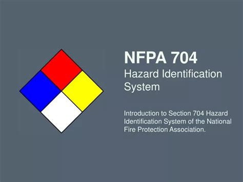 Ppt Nfpa 704 Hazard Identification System Introduction To Section 704