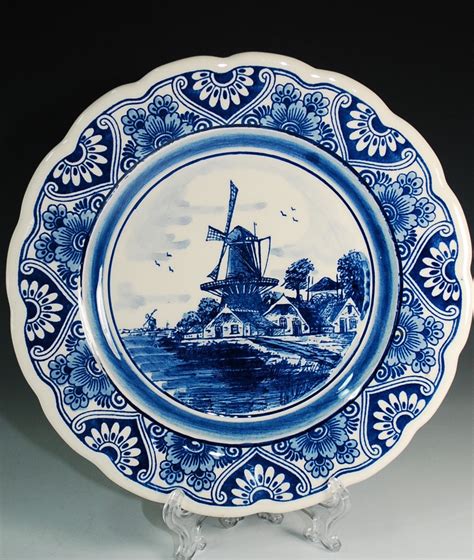 Delft Blue Plate With Crown And Cross Markhand Paintedmade