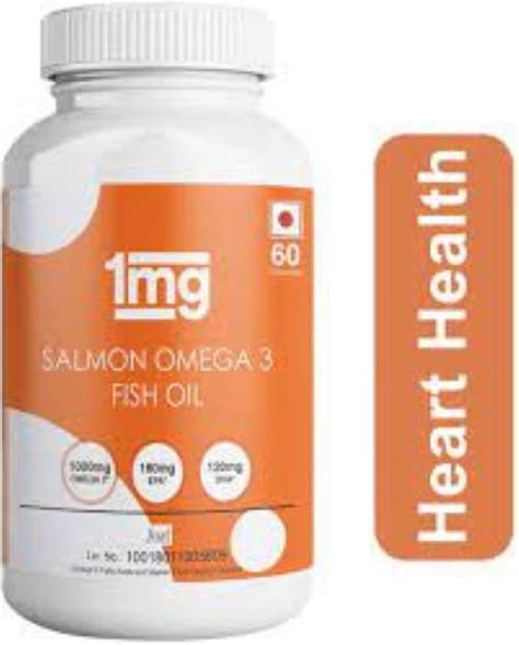 1mg Salmon Omega 3 Fish Oil Capsule 60 Capsules Per Pack Non