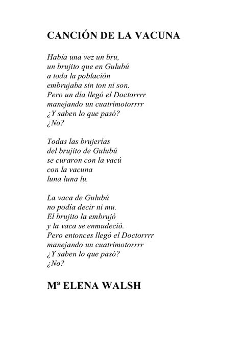 Maria Elena Walsh Letras De Canciones Infantiles Poesias Infantiles