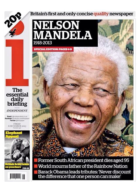 Vale Nelson Mandela The World Mourns The Newspaper Front Pages Mumbrella