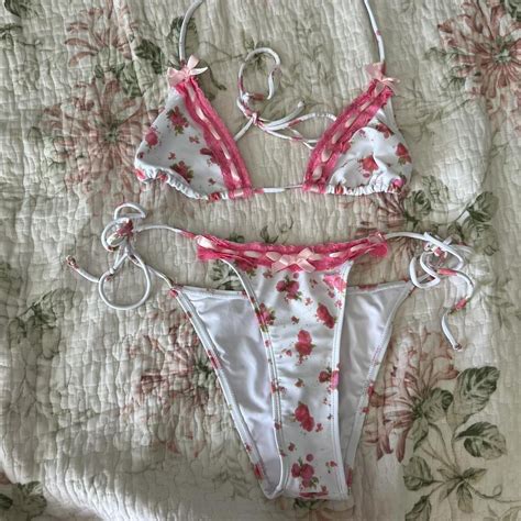 Floral String Bikini Size Xs Also Depop