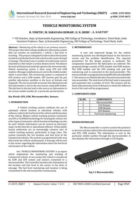 IRJET- Vehicle Monitoring System | PDF 