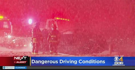 Snow, slush making driving conditions dangerous - CBS Boston