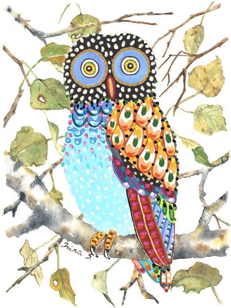 Whimsical Owl By Irina Soroka On Artfully Walls Whimsical Paintings