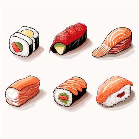 Ilustración de sushi Vector Premium