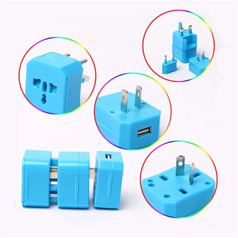 Colorful Travel Adapter Removable Au Eu Uk Us Plugs International