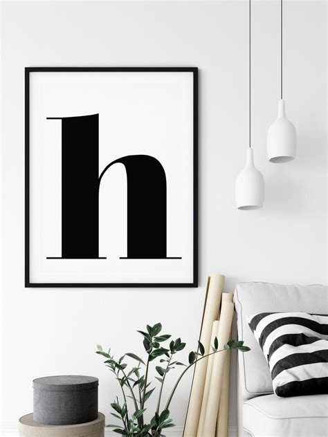 H Letter Print H Print Wall Art Prints Printable Art Alphabet Print