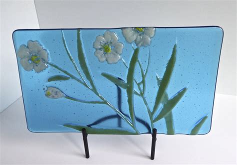 Fused Glass Floral Art Plate Bpr Designs