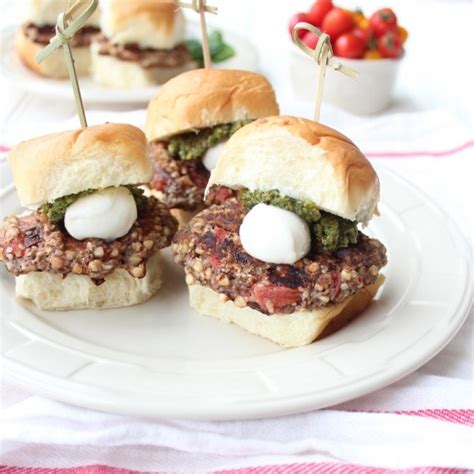 Caprese Veggie Burger Sliders - Little Leopard Book