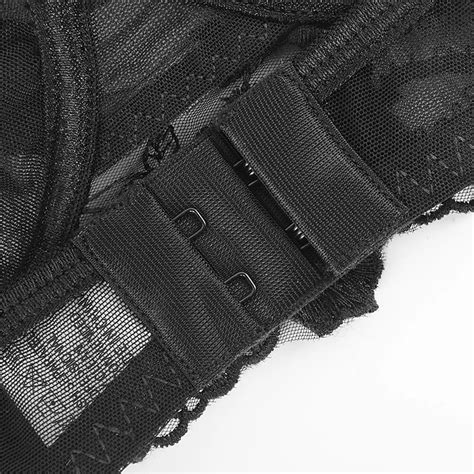 Lace Embroidery Lingerie Push Up Bra Garters Thong 3 Piece