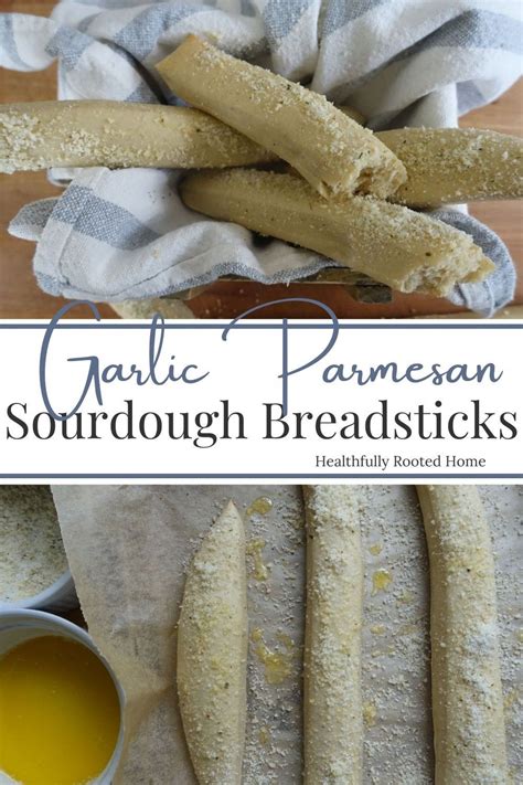 Garlic Parmesan Sourdough Breadsticks With Dipping Sauce On The Side