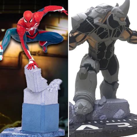 PCS PS4 Spider-Man & Rhino PVC Statues Photos & Order Info! GamerVerse ...