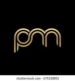 Initial Lowercase Letter Pm Linked Outline Stock Vector Royalty Free