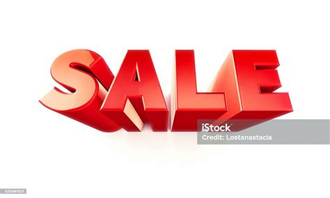 3d Red Word Sale On Wall Isolated Stock Photo Download Image Now