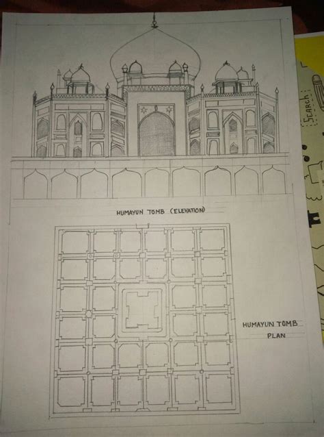 Two Drawings Of The Front And Back Sides Of A Building