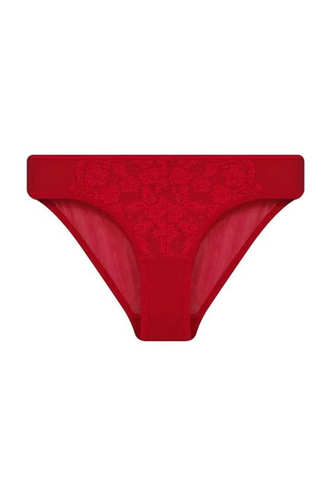 Buy Low Waist Bikini Panty In Red With Powernet Panels Lace Online India Best Prices COD